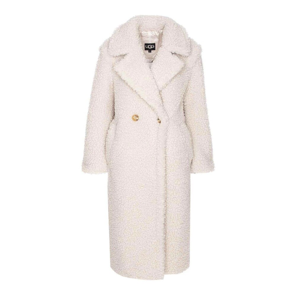NWOT UGG Gertrude Double Breasted Long Teddy Coat XL $268 Relaxed Fit